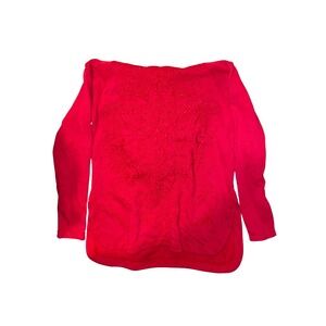 Lucky Lotus Red Embroidered Hoodie Tunic Women's Medium Boho Long Sleeve